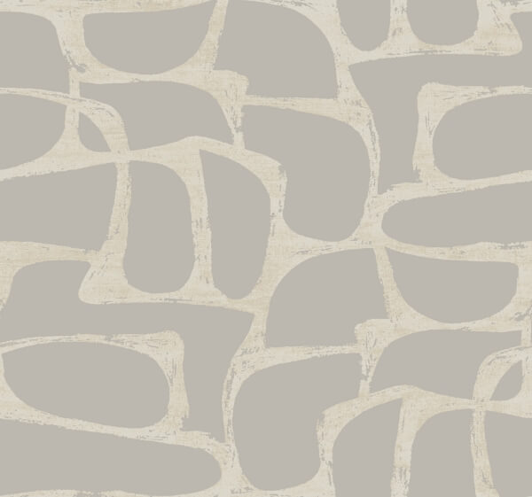 Craftsman Geometric Taupe Wallpaper