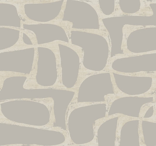 Craftsman Geometric Taupe Wallpaper