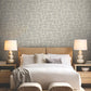 Craftsman Geometric Taupe Wallpaper
