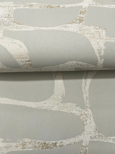 Craftsman Geometric Taupe Wallpaper