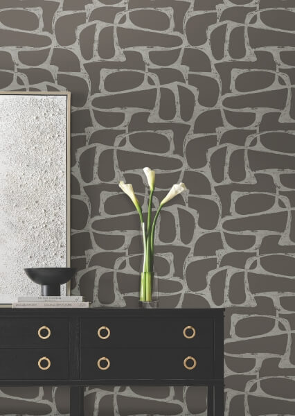 Craftsman Geometric Mocha Wallpaper
