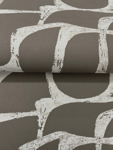 Craftsman Geometric Mocha Wallpaper