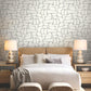 Craftsman Geometric White & Silver Wallpaper