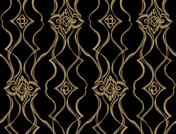 Pirouette Black & Gold Wallpaper