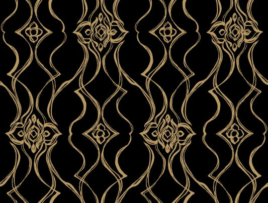 Pirouette Black & Gold Wallpaper