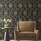 Pirouette Black & Gold Wallpaper