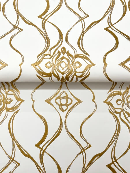 Pirouette White & Gold Wallpaper