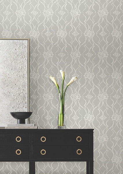 Pirouette Grey Wallpaper