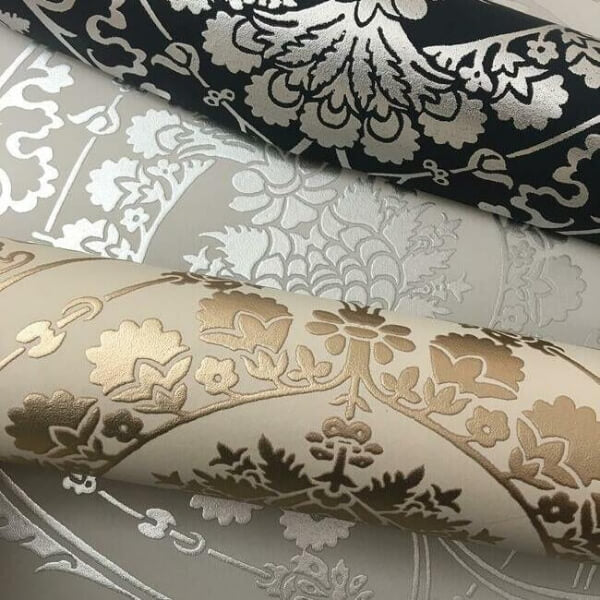 Imperial Damask Navy & Silver Wallpaper
