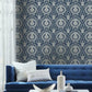 Imperial Damask Navy & Silver Wallpaper