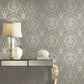 Imperial Damask Beige & Silver Wallpaper