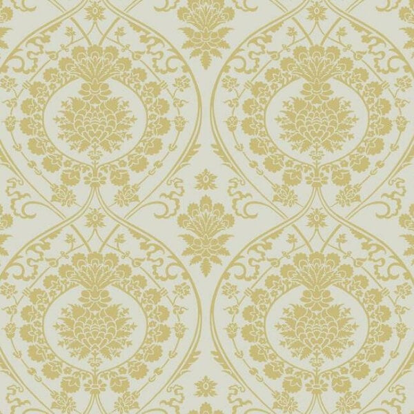 Imperial Damask Off White & Gold Wallpaper