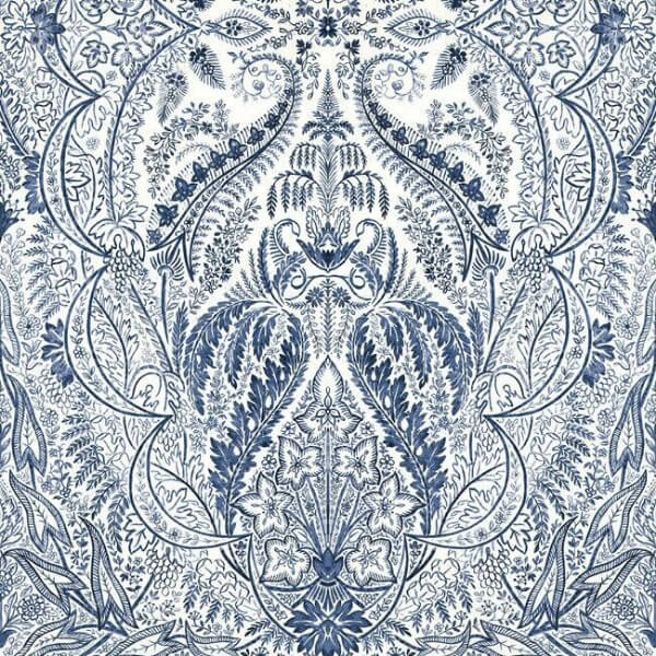 Jaipur Paisley Damas Blue Wall Mural