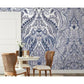 Jaipur Paisley Damas Blue Wall Mural