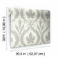 Adirondack Damask Grey & Beige Wallpaper