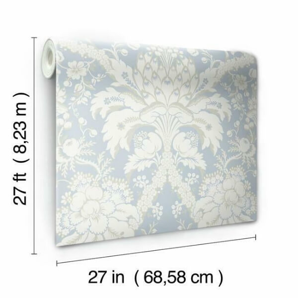 French Artichoke Dam Blue Wallpaper