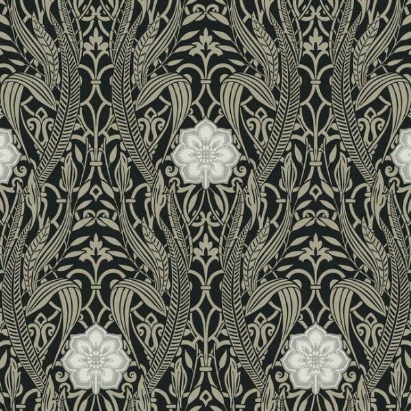 Gatsby Damask Black Wallpaper