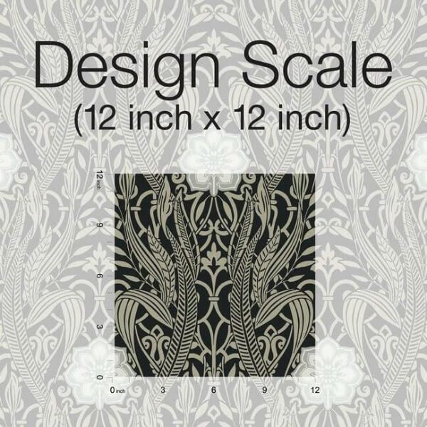 Gatsby Damask Black Wallpaper