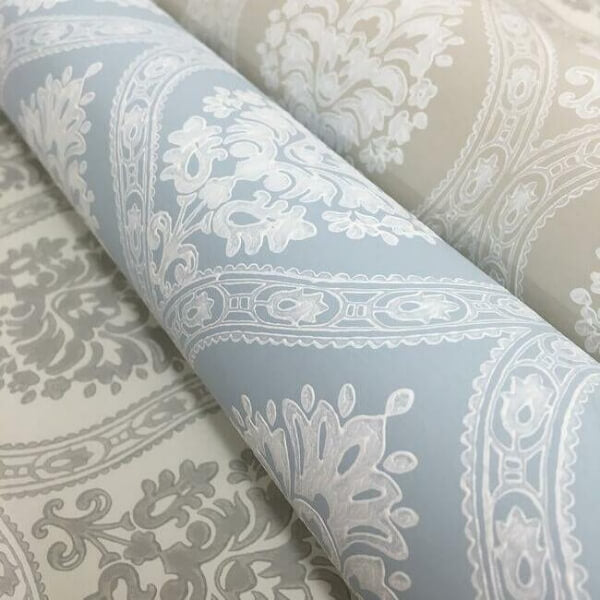 Petite Ogee Blue Wallpaper