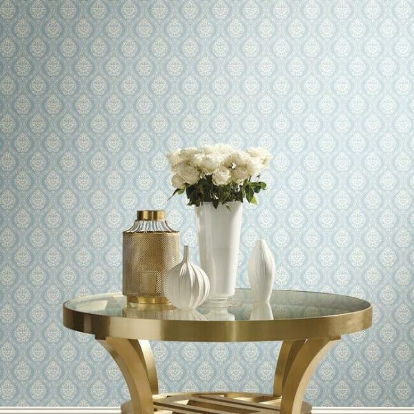 Petite Ogee Blue Wallpaper