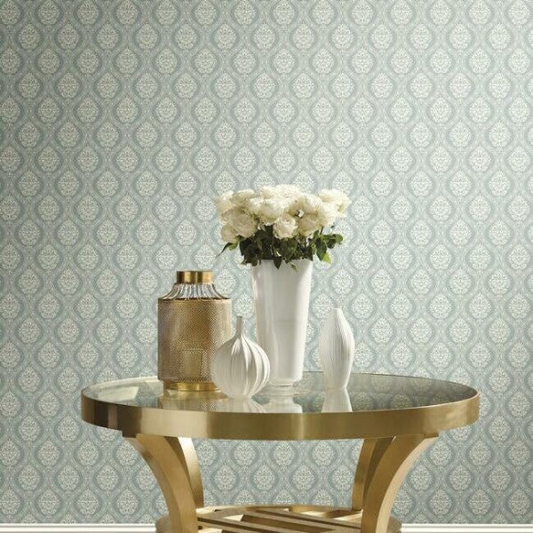 Petite Ogee Green Wallpaper