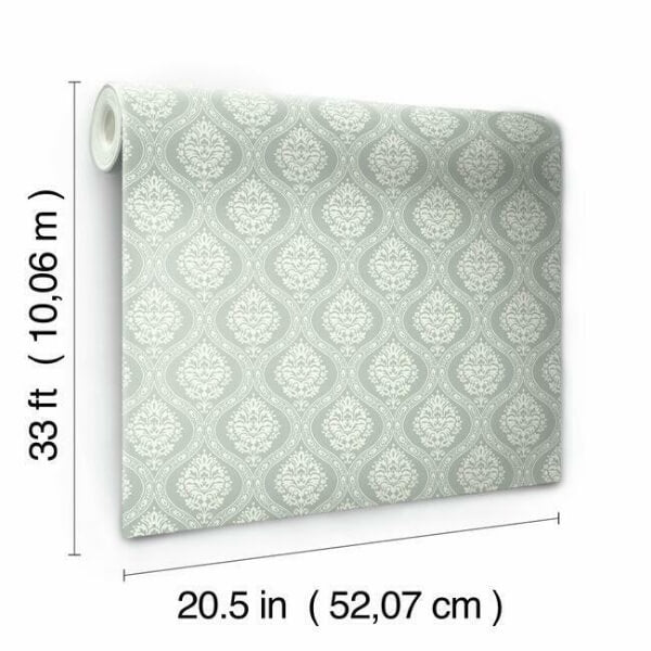 Petite Ogee Green Wallpaper