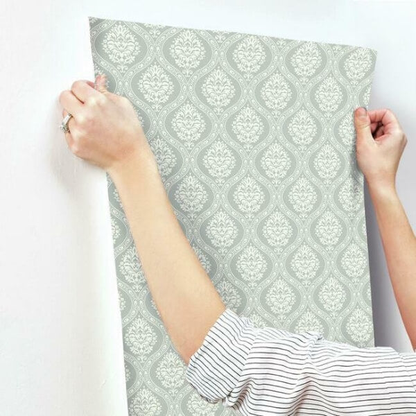 Petite Ogee Green Wallpaper