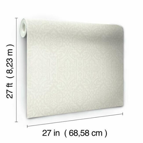 Catherdral Damask Taupe Wallpaper