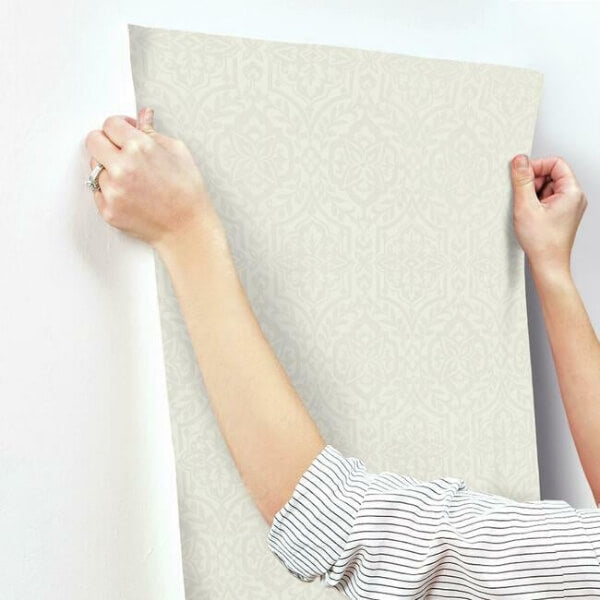 Catherdral Damask Taupe Wallpaper
