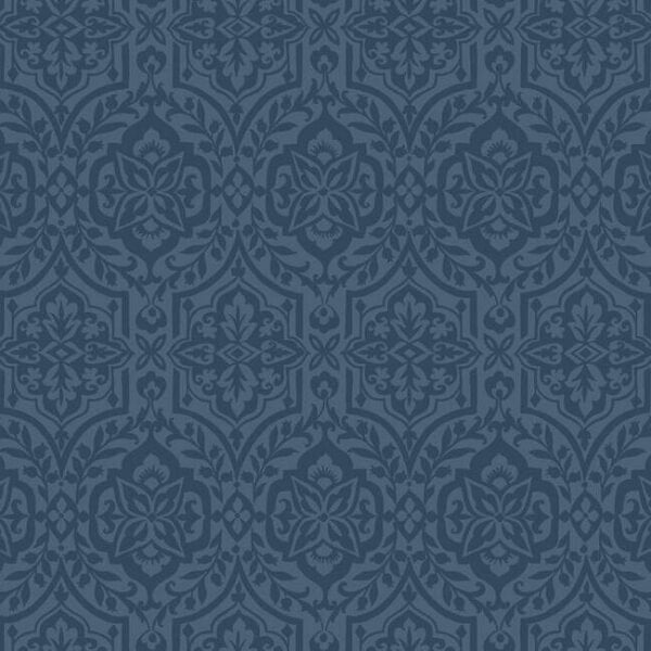 Cathedral Damask Blue Wallpaper