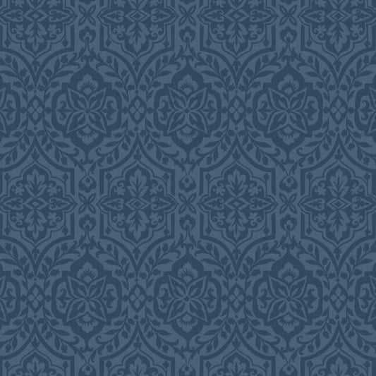 Cathedral Damask Blue Wallpaper