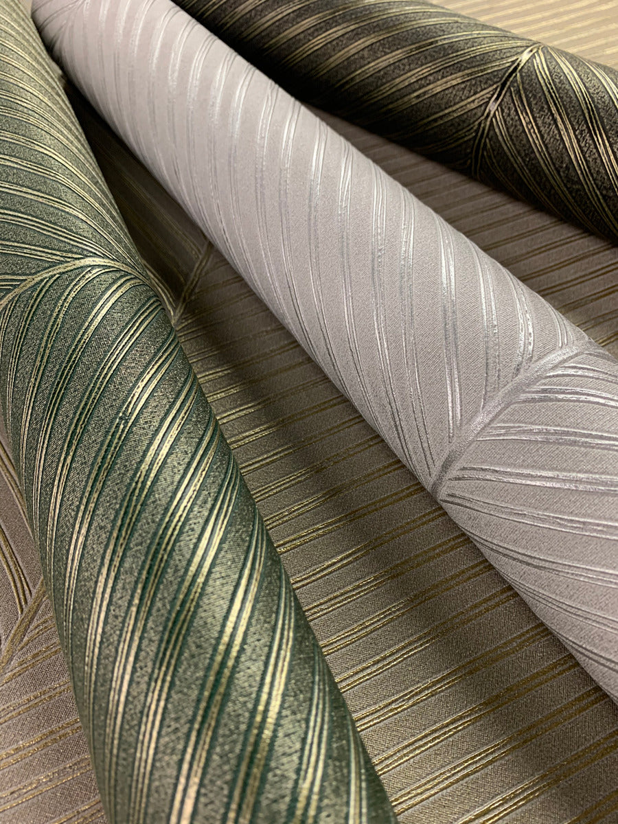 Green/Gold Palm Chevron Wallpaper
