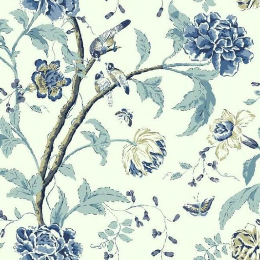 Teahouse Floral Green Wallpaper