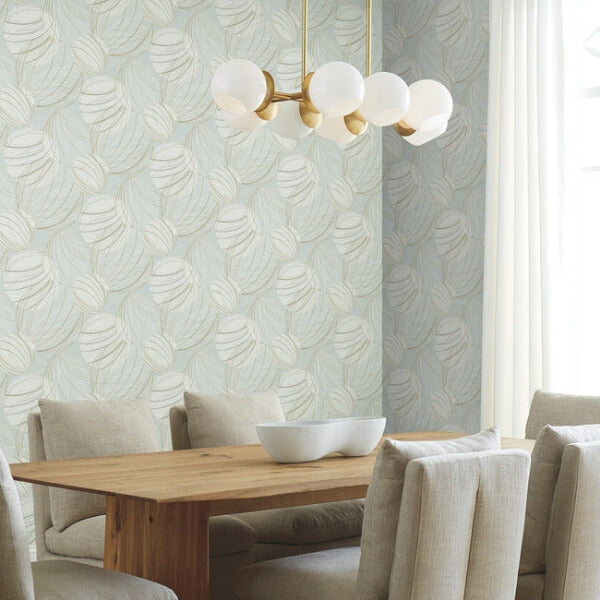 Floating Lanterns Smokey Blue Wallpaper