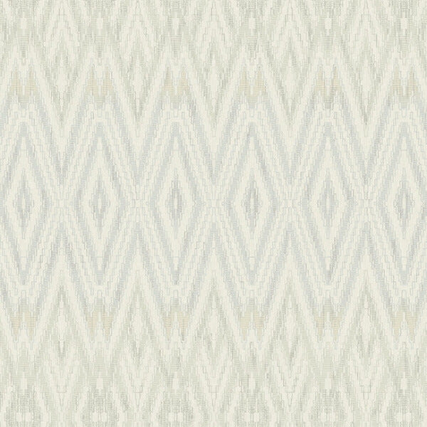 Diamond Marquise Blue & Neutral Wallpaper