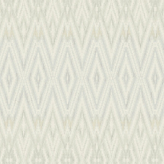 Diamond Marquise Blue & Neutral Wallpaper