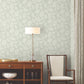 Contoured Leaves Green Wallpaper
