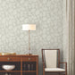 Contoured Leaves Taupe Wallpaper