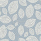Contoured Leaves Indigo Blue Wallpaper