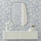 Contoured Leaves Indigo Blue Wallpaper
