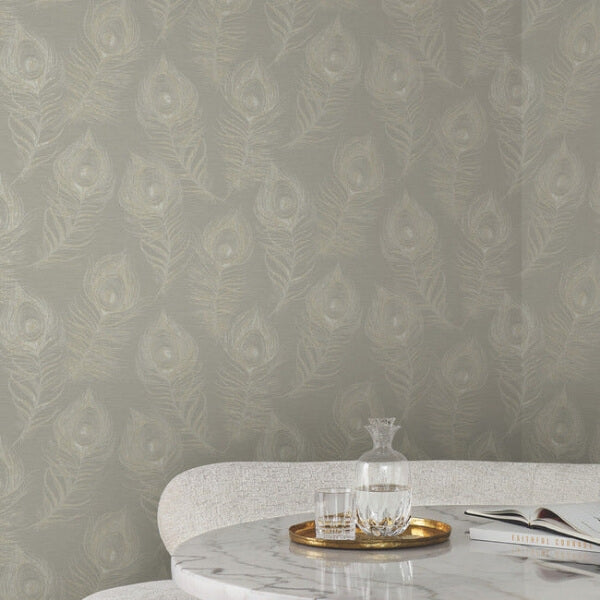 Regal Peacock Mink Wallpaper