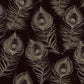 Regal Peacock Black Wallpaper