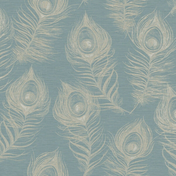 Regal Peacock Dark Teal Wallpaper