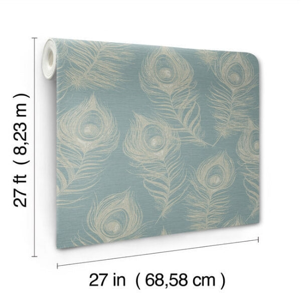 Regal Peacock Dark Teal Wallpaper