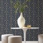 Divine Trellis Navy Wallpaper