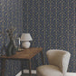 Divine Trellis Navy Wallpaper