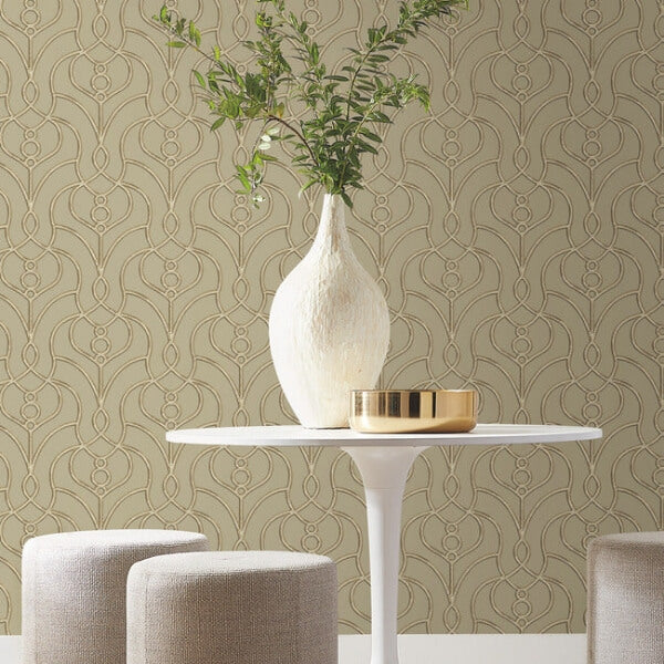 Divine Trellis Taupe Wallpaper