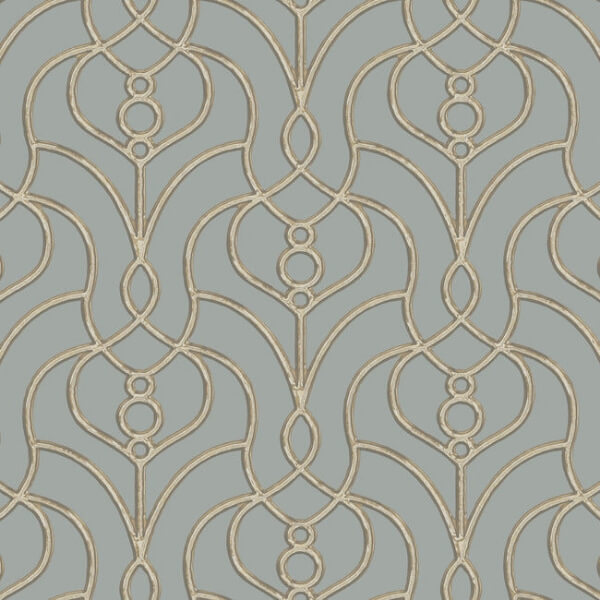 Divine Trellis Dusty Blue Wallpaper