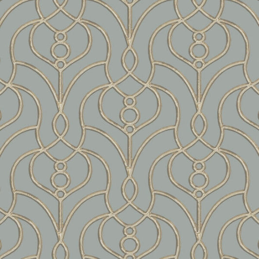 Divine Trellis Dusty Blue Wallpaper