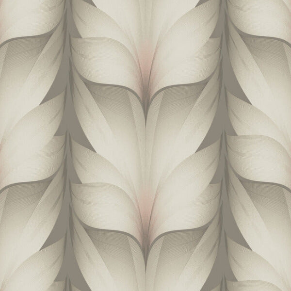 Lotus Light Stripe Taupe & Blush Wallpaper